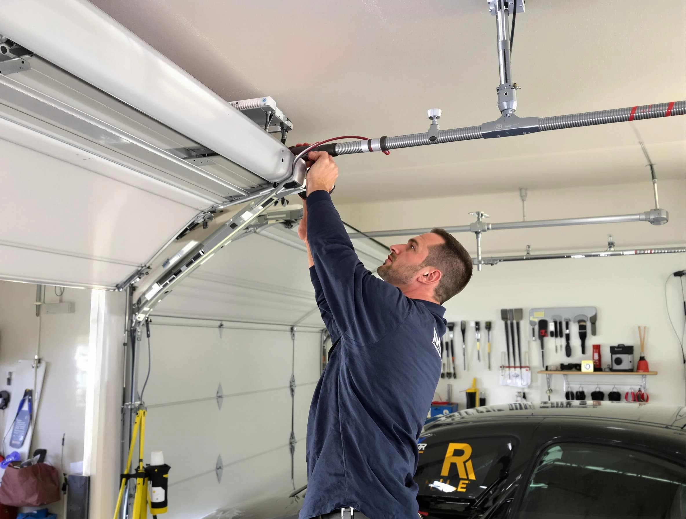 Somerville Garage Door Repair technician performing garage door cable repair in Somerville