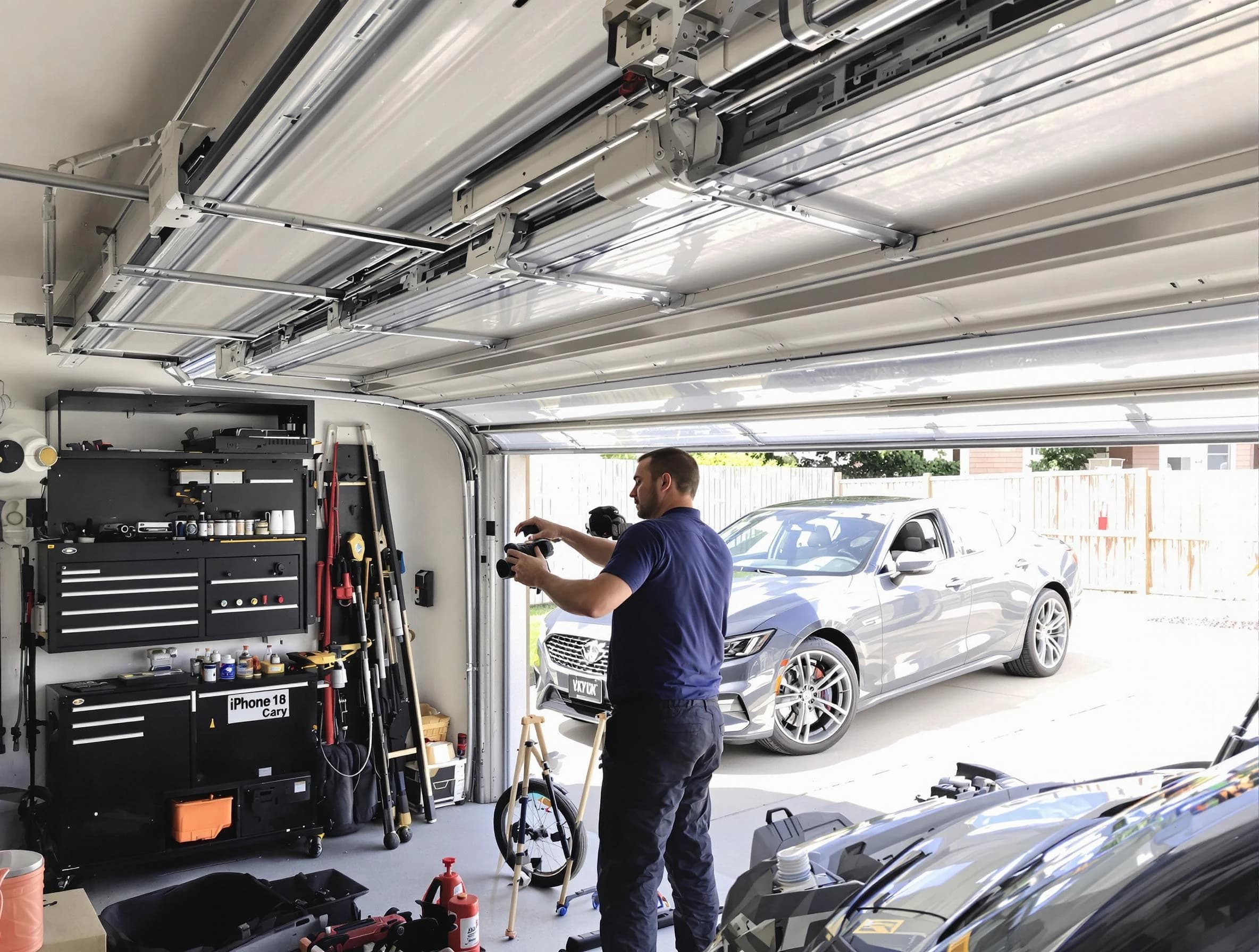 Somerville Garage Door Repair technician fixing noisy garage door in Somerville