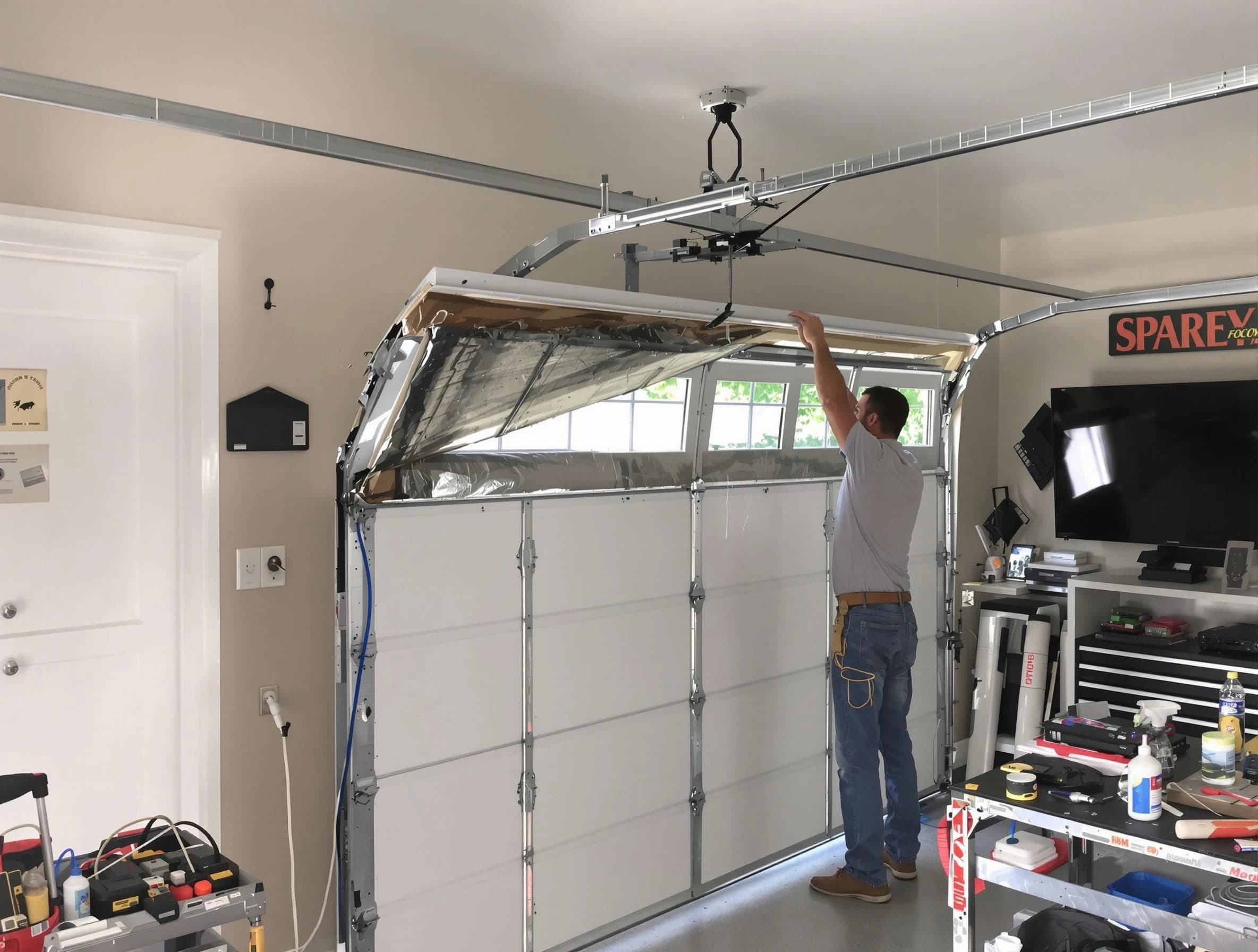 Garage door section replacement by Somerville Garage Door Repair in Somerville