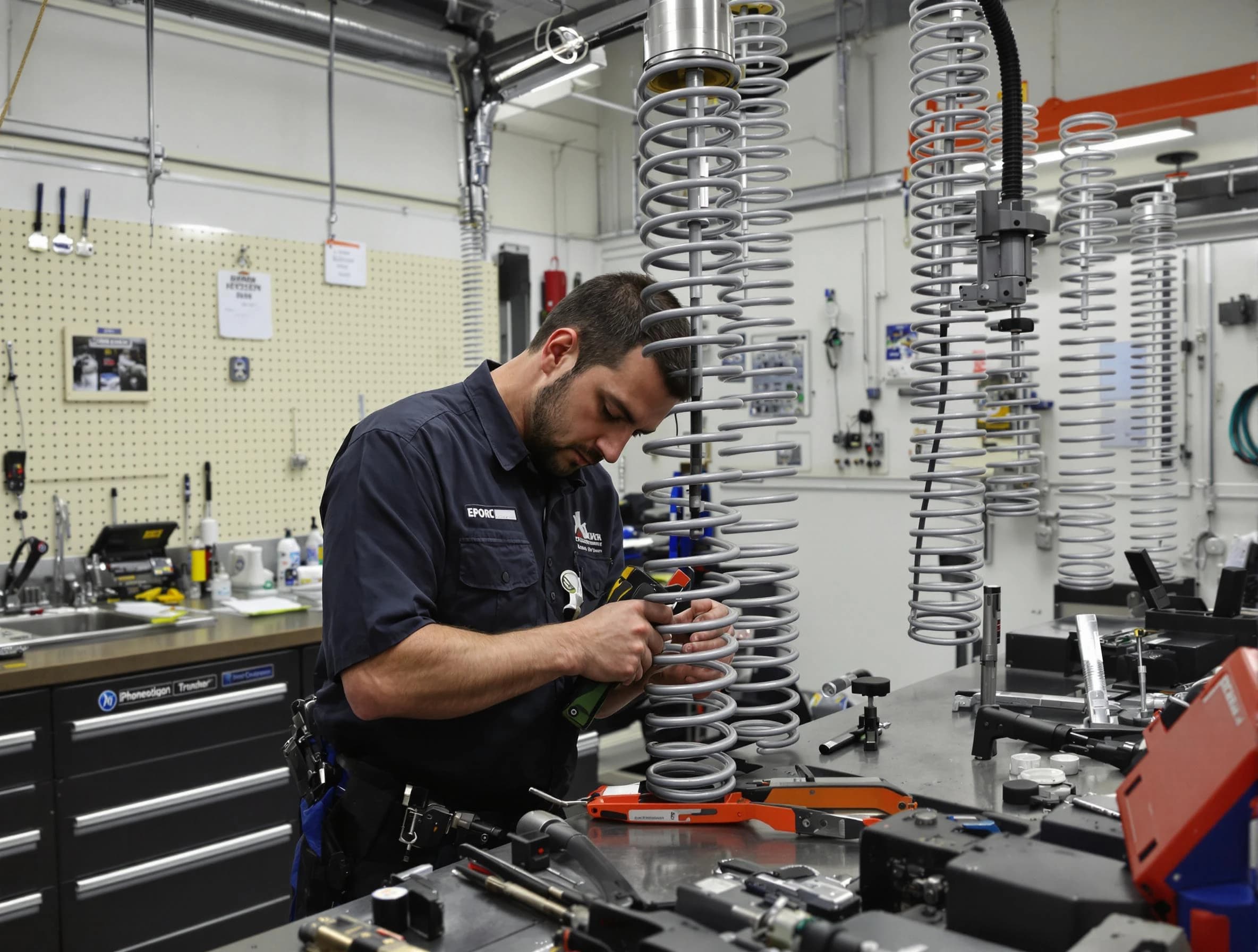 Somerville Garage Door Repair technician performing spring repair in Somerville